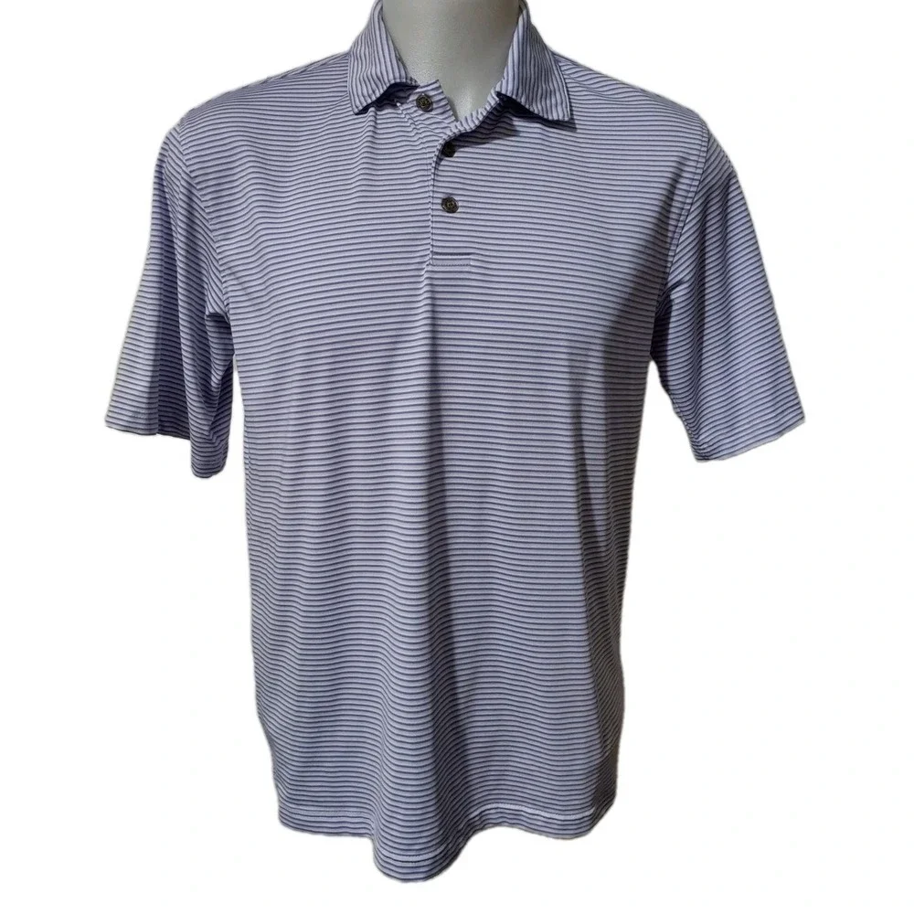Pebble Beach Performance Golf Polo Shirt Mens Size M Short Sleeve Stretch Purple